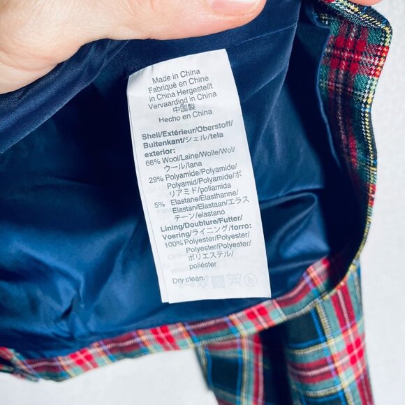 J Crew Blazer Womens 10 Red Black Wool Tweed Holiday Preppy Plaid Academia - Picture 5 of 10